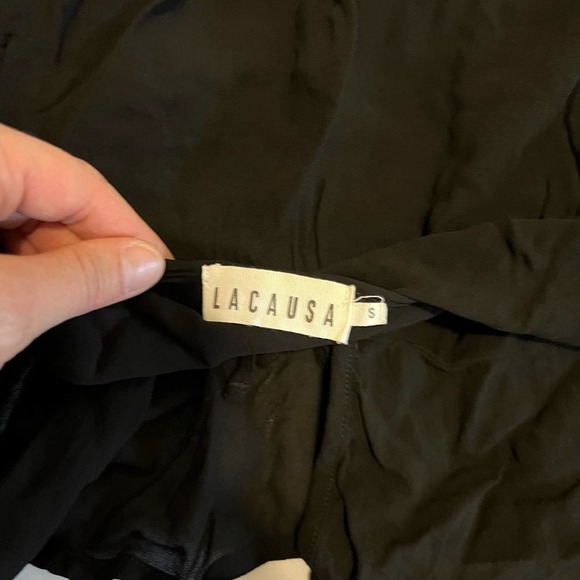LACAUSA Black gauze wrap long sleeve top blouse S - Picture 7 of 9